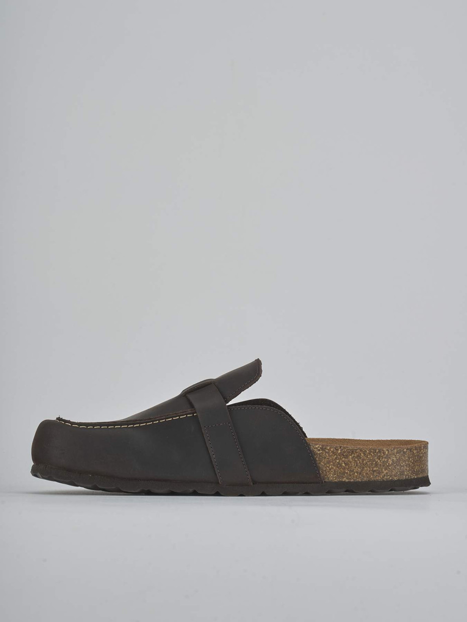 Ciabatte tacco 1cm pelle testa