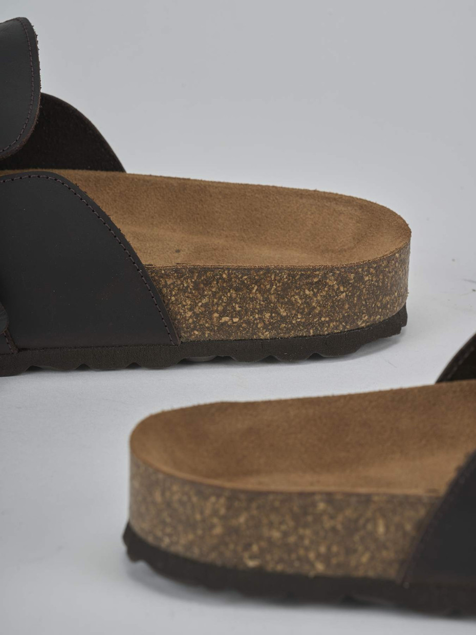 Ciabatte tacco 1cm pelle testa