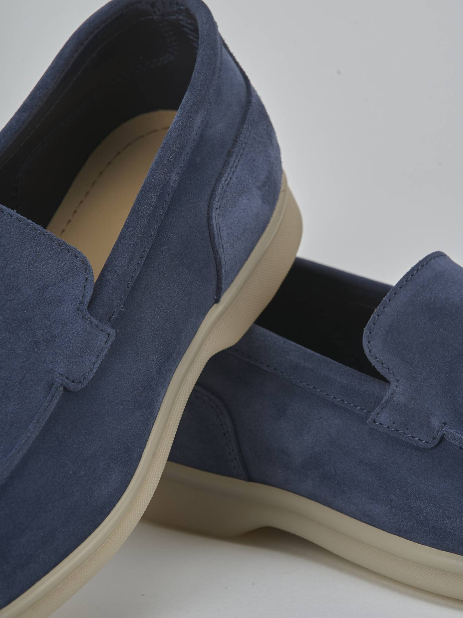Mocassini camoscio blu