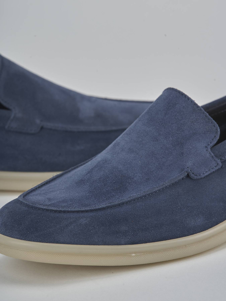 Mocassini camoscio blu