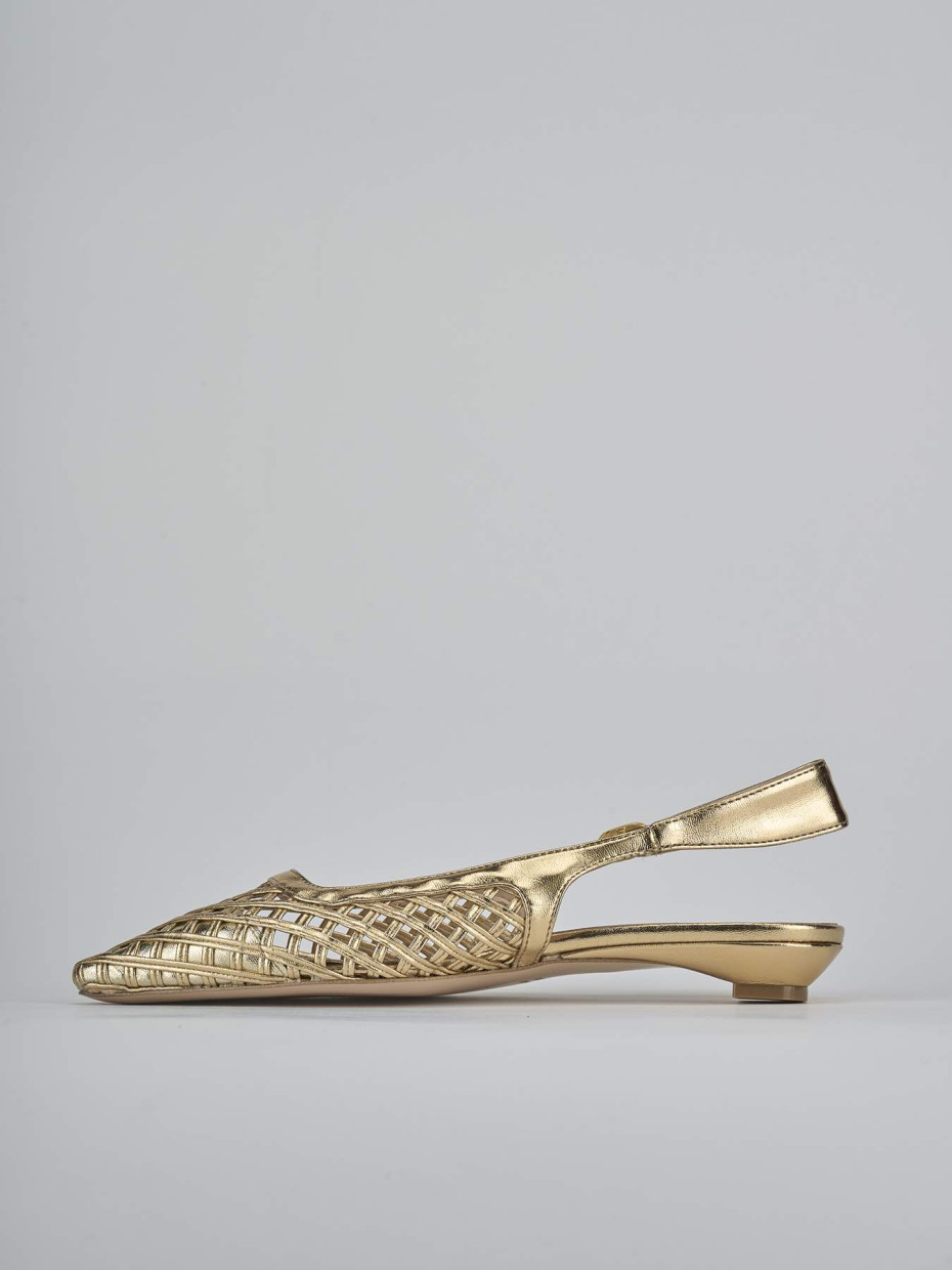 Ballerine tacco 2cm laminato oro