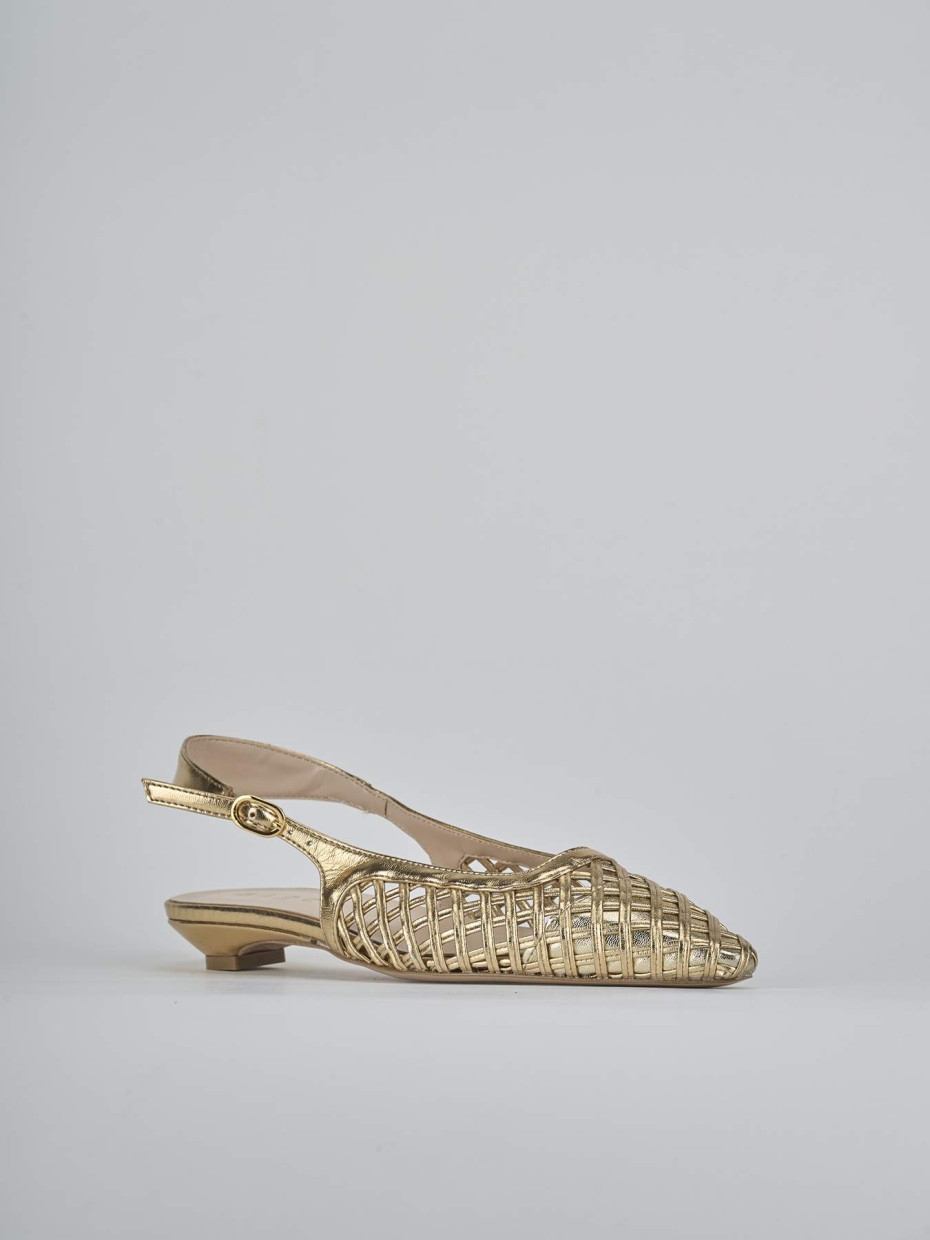 Ballerine tacco 2cm laminato oro