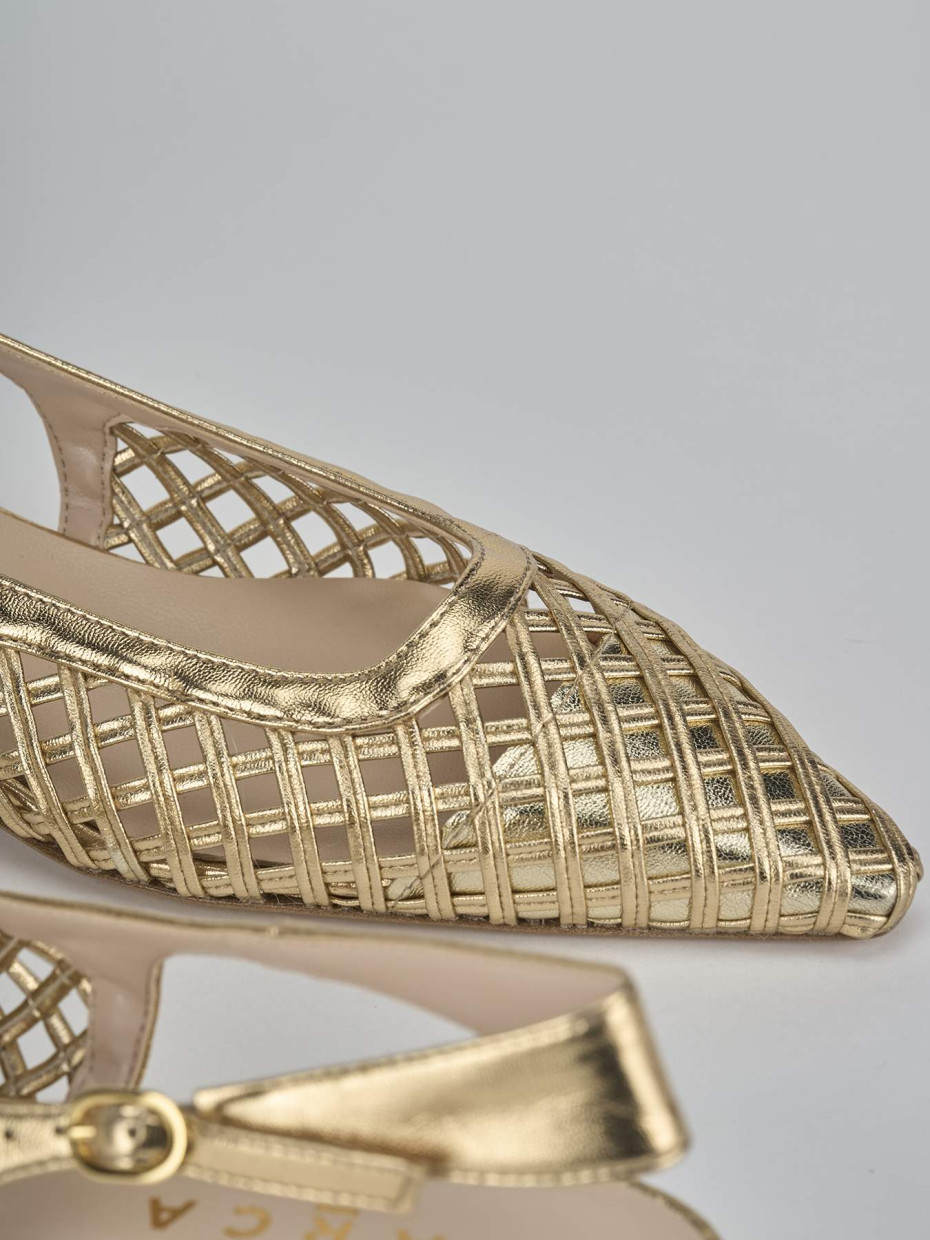 Ballerine tacco 2cm laminato oro