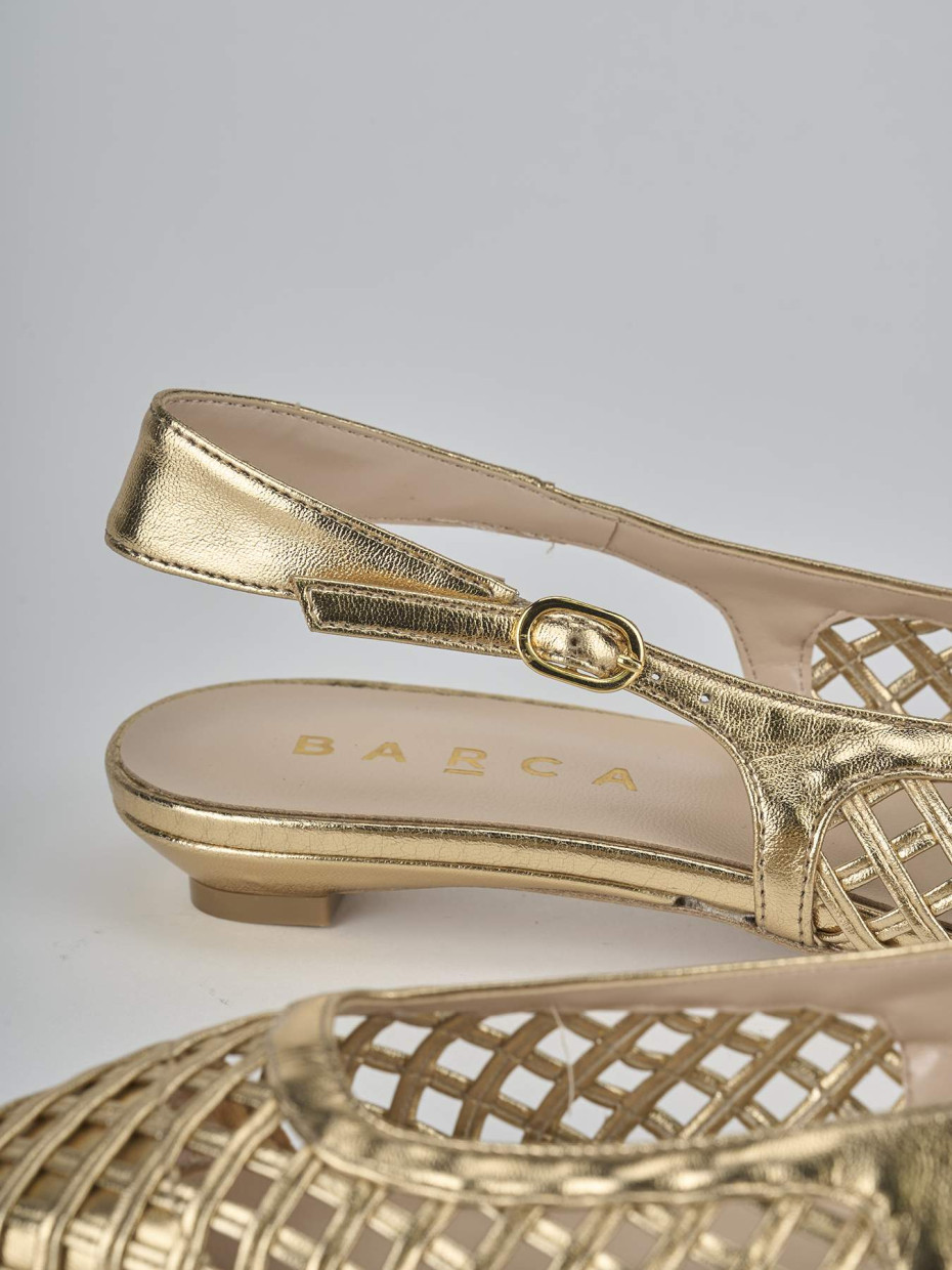 Ballerine tacco 2cm laminato oro