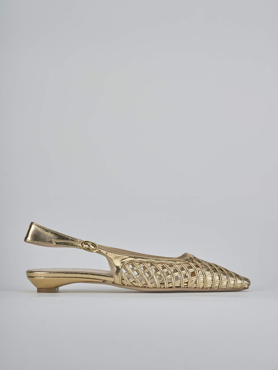 Ballerine tacco 2cm laminato oro