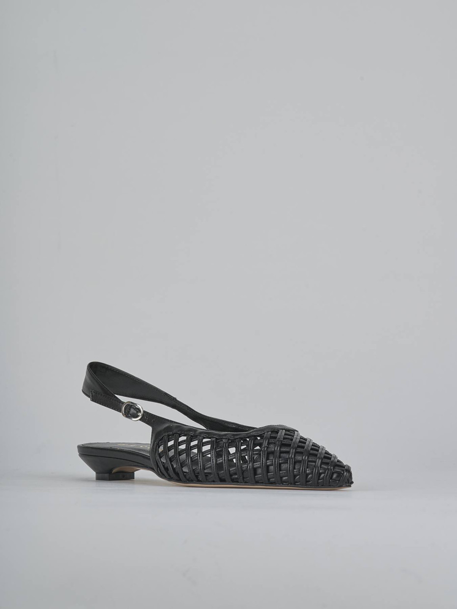 Ballerine tacco 2cm pelle nero