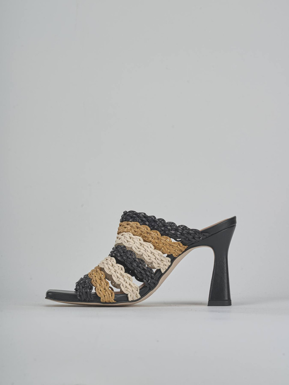 Ciabatte tacco 9cm pelle multicolor