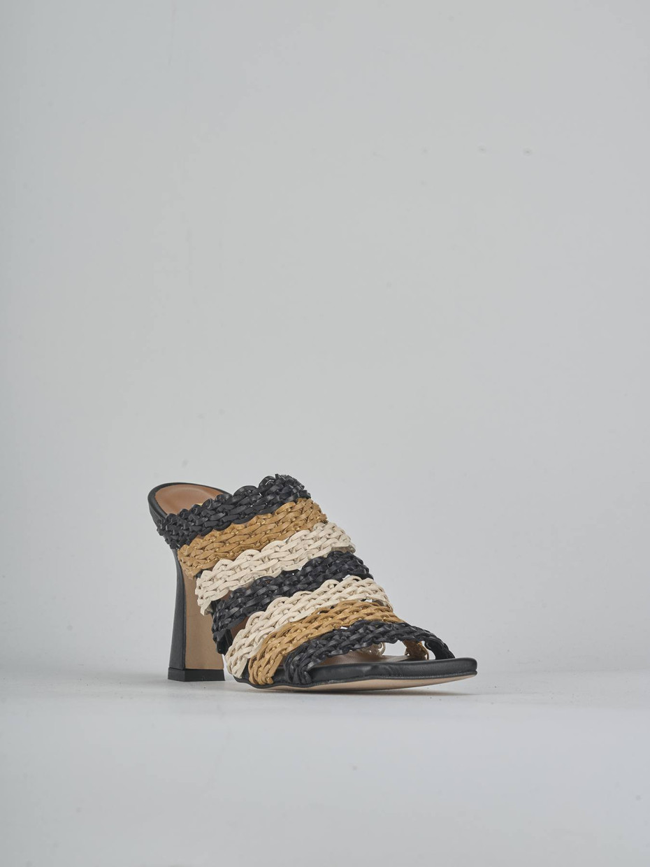 Ciabatte tacco 9cm pelle multicolor