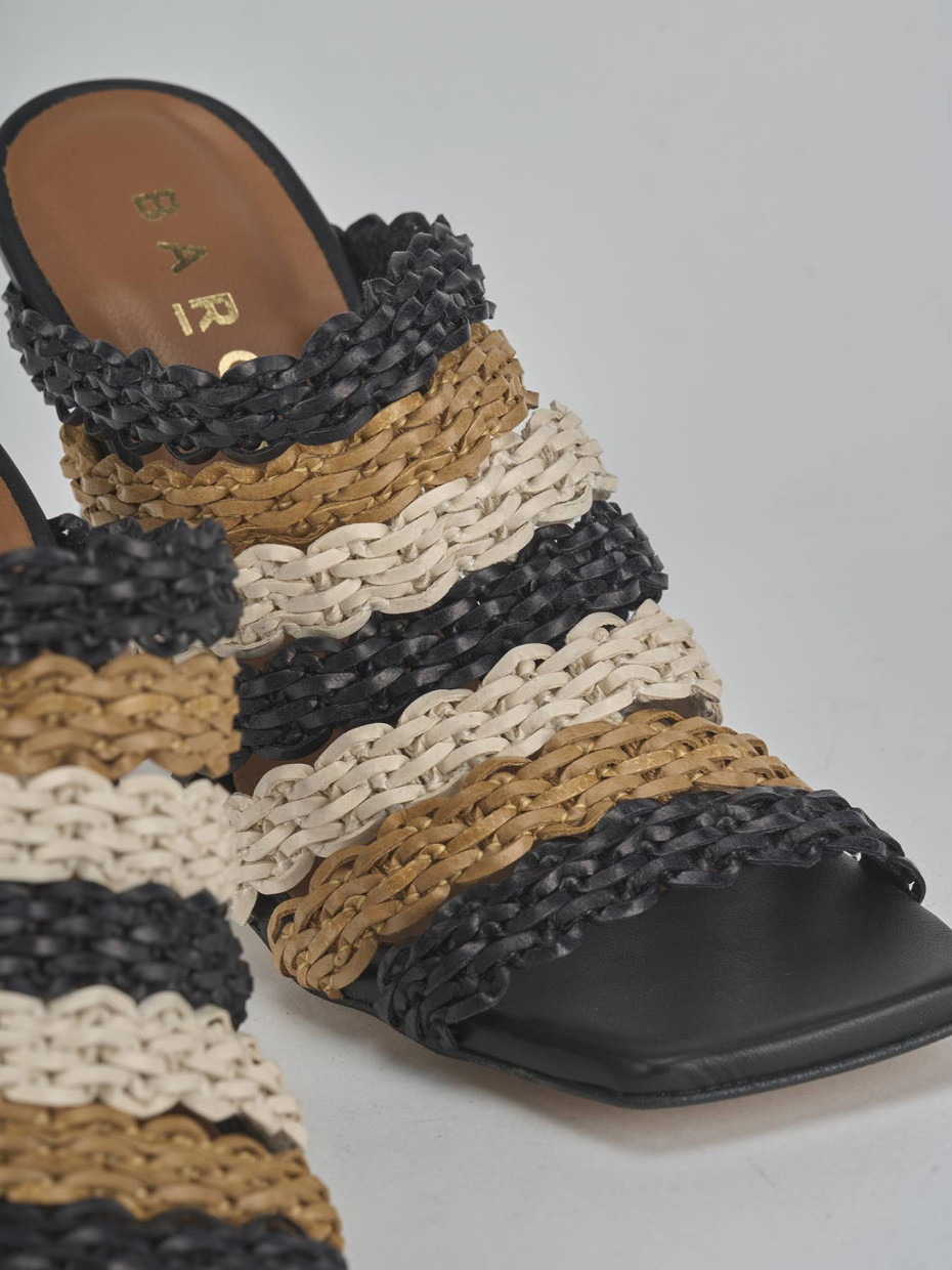 Ciabatte tacco 9cm pelle multicolor