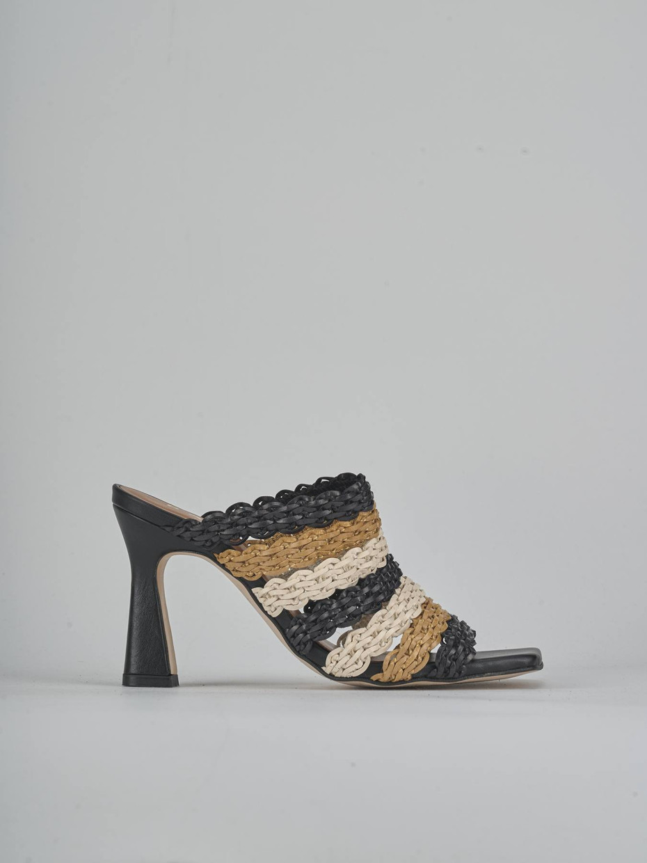 Ciabatte tacco 9cm pelle multicolor