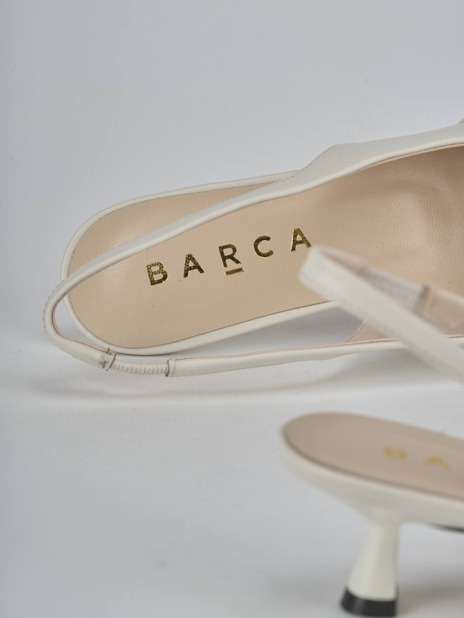 Décolleté e slingback tacco 5cm pelle beige