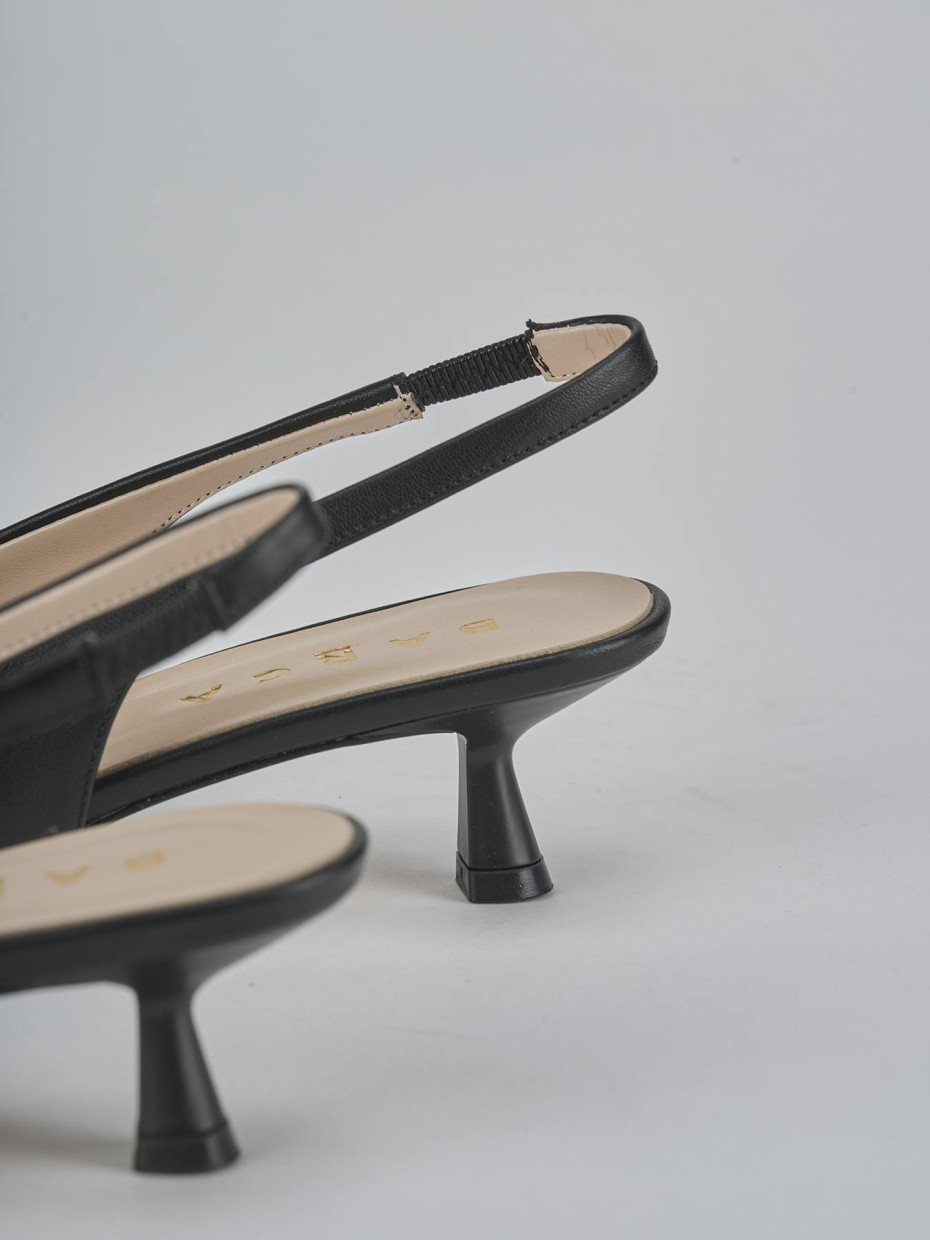 Décolleté e slingback tacco 5cm pelle nero