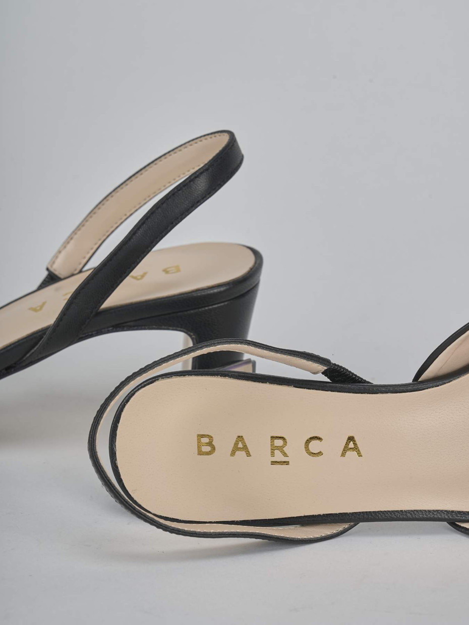 Décolleté e slingback tacco 6cm pelle nero