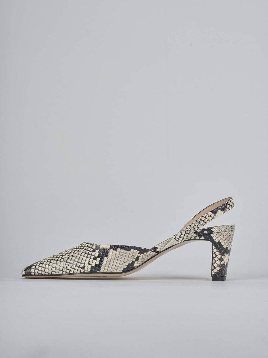Décolleté e slingback tacco 6cm pitone beige