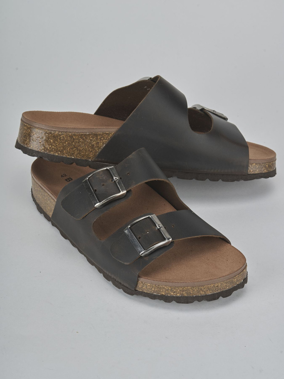 Ciabatte tacco 1cm pelle testa