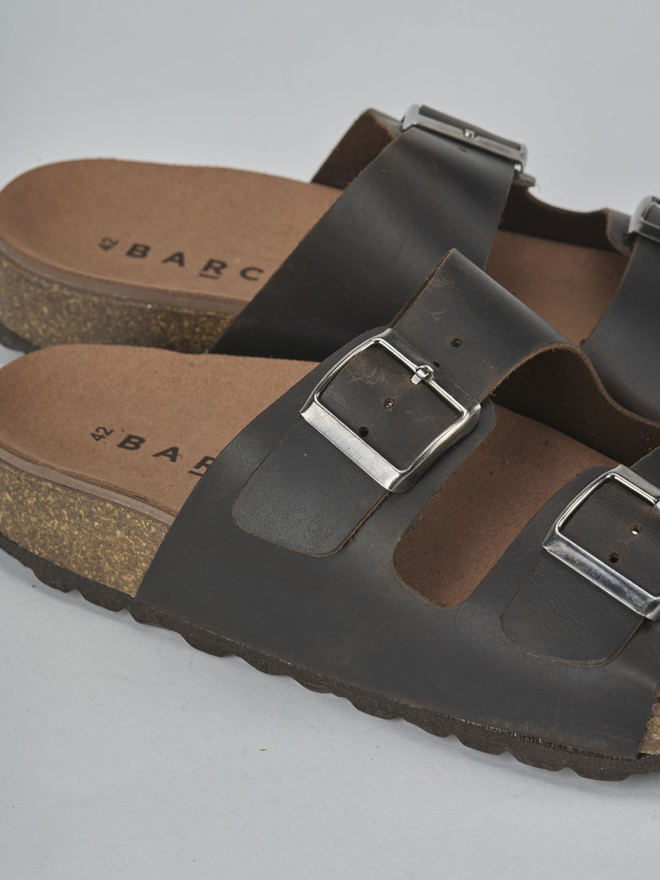 Ciabatte tacco 1cm pelle testa