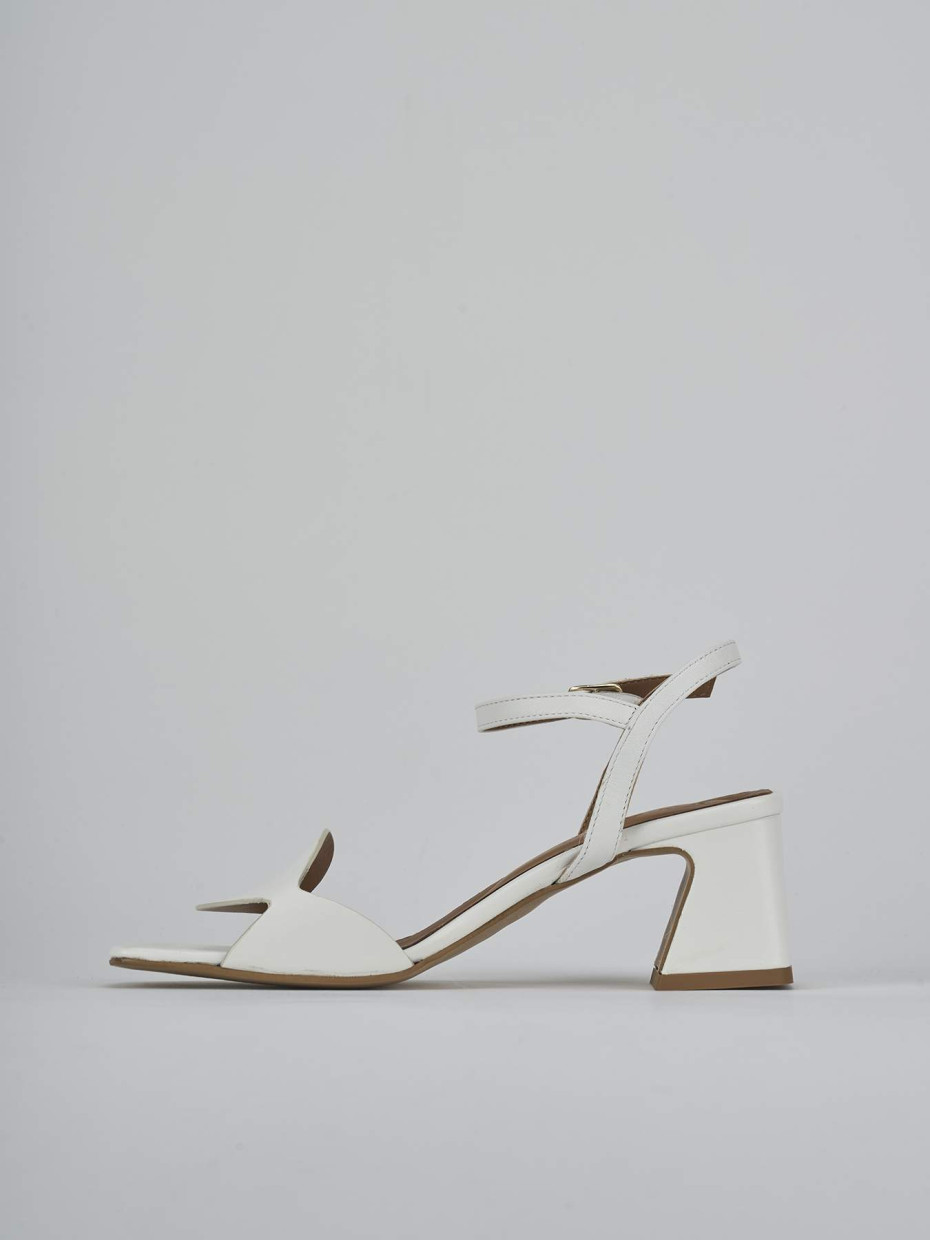 Sandali tacco 5cm pelle bianco