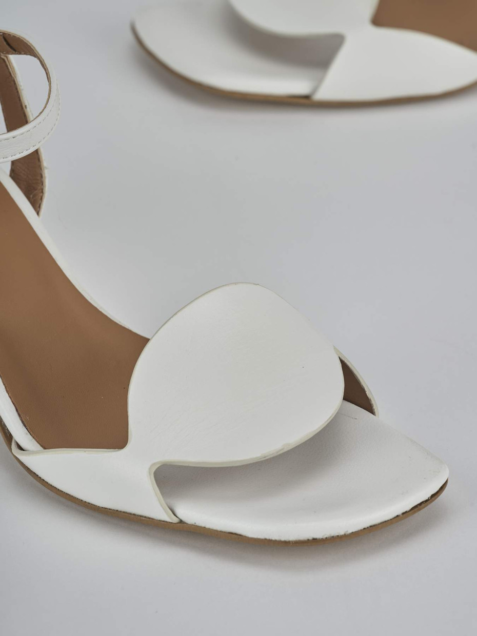 Sandali tacco 5cm pelle bianco