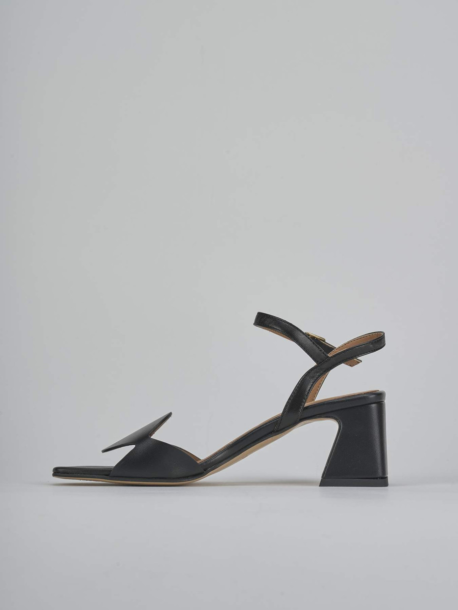 Sandali tacco 5cm pelle nero