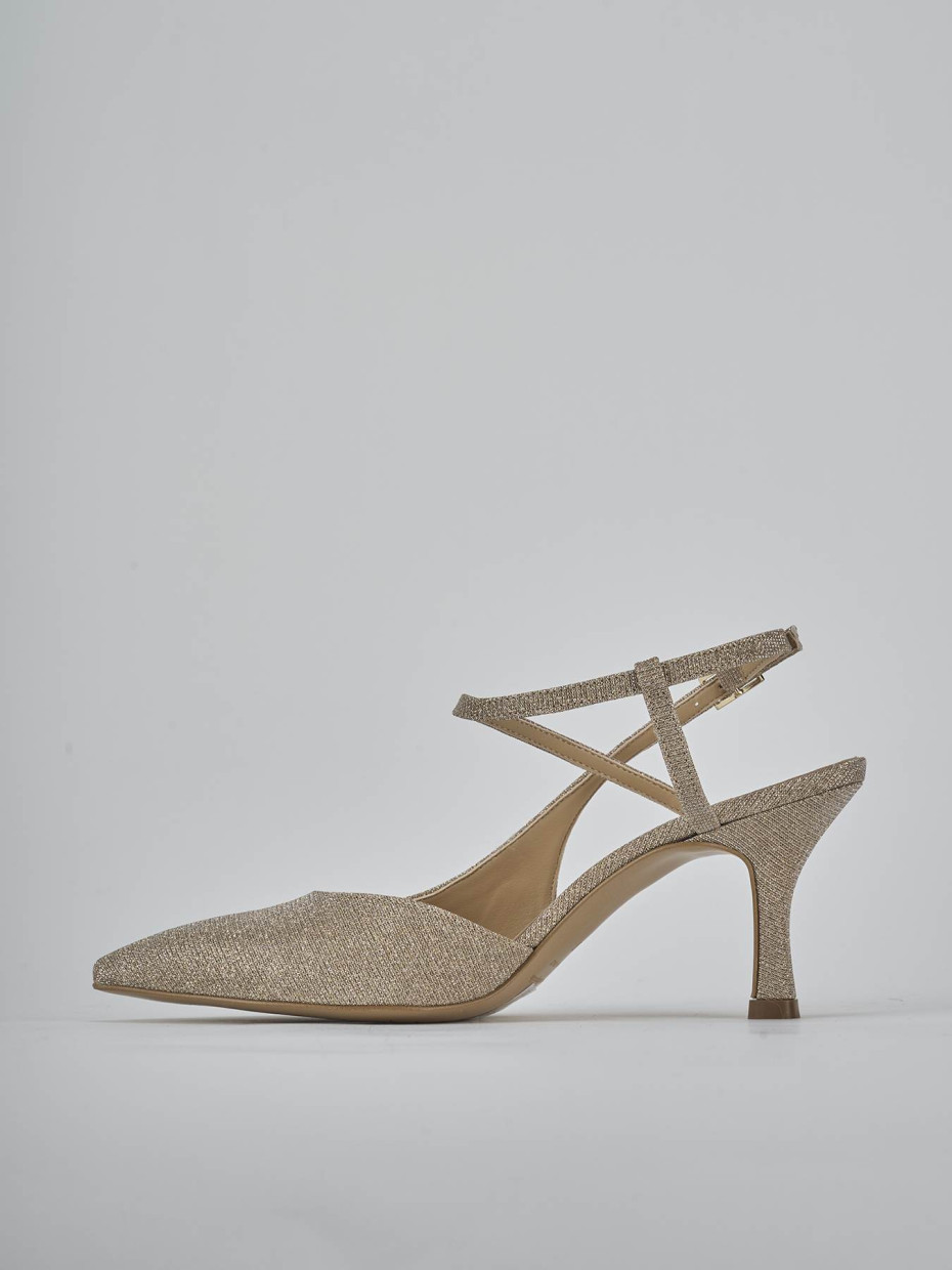 Décolleté e slingback tacco 7cm pelle beige