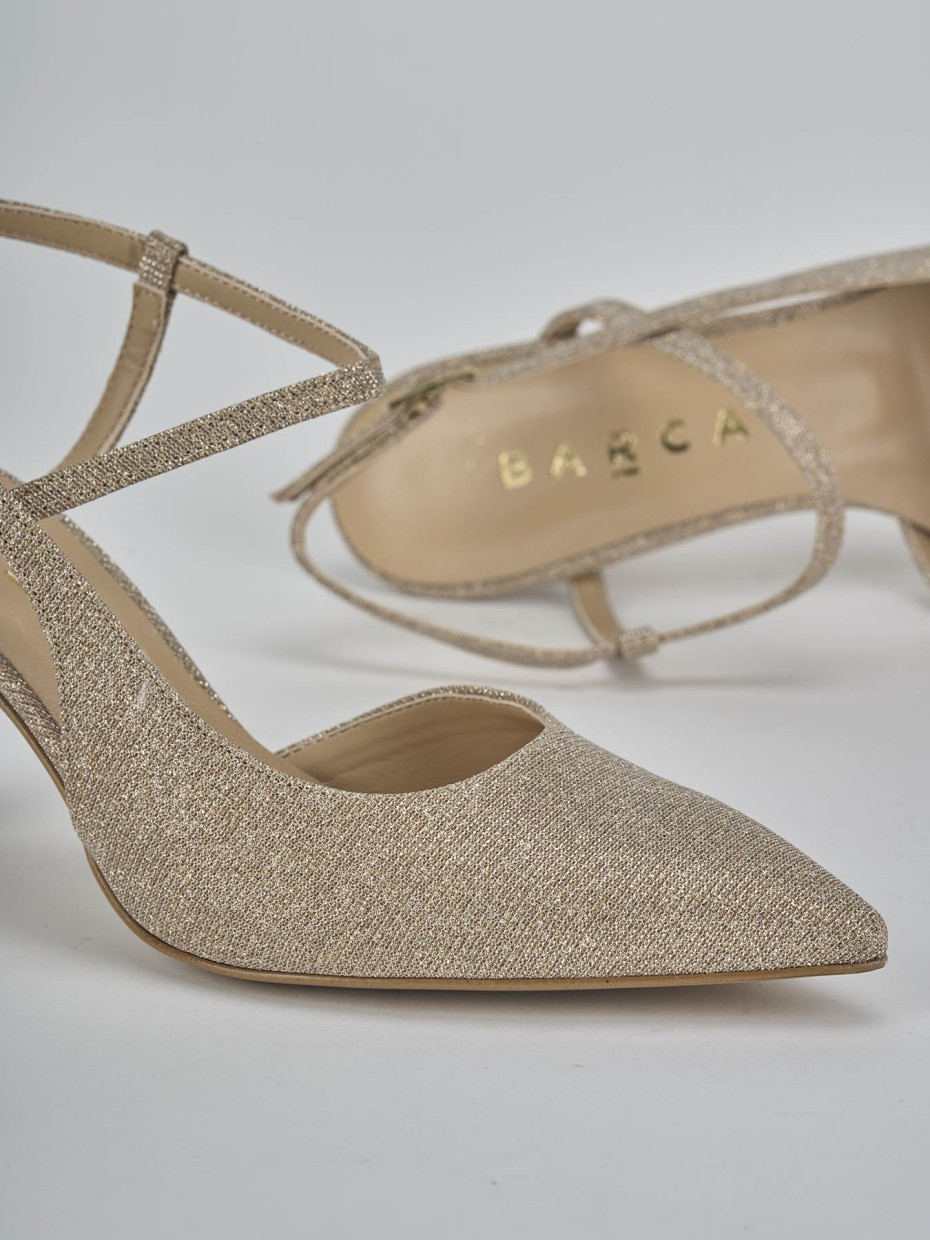 Décolleté e slingback tacco 7cm pelle beige