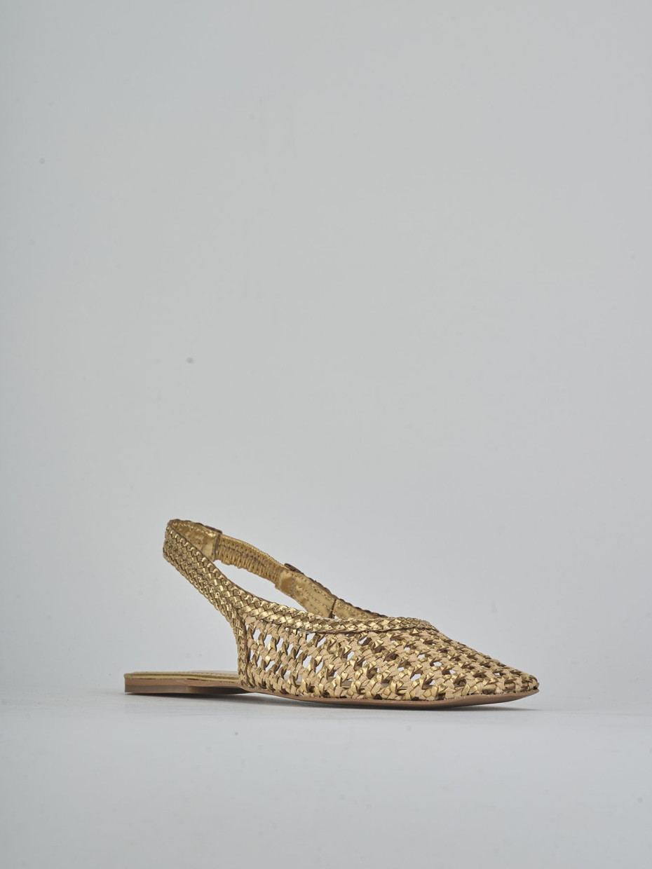 Ballerine tacco 1cm pelle oro