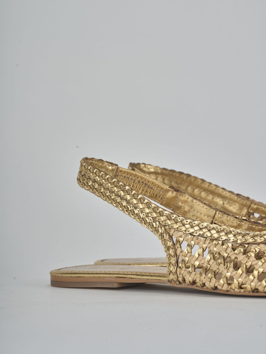 Ballerine tacco 1cm pelle oro