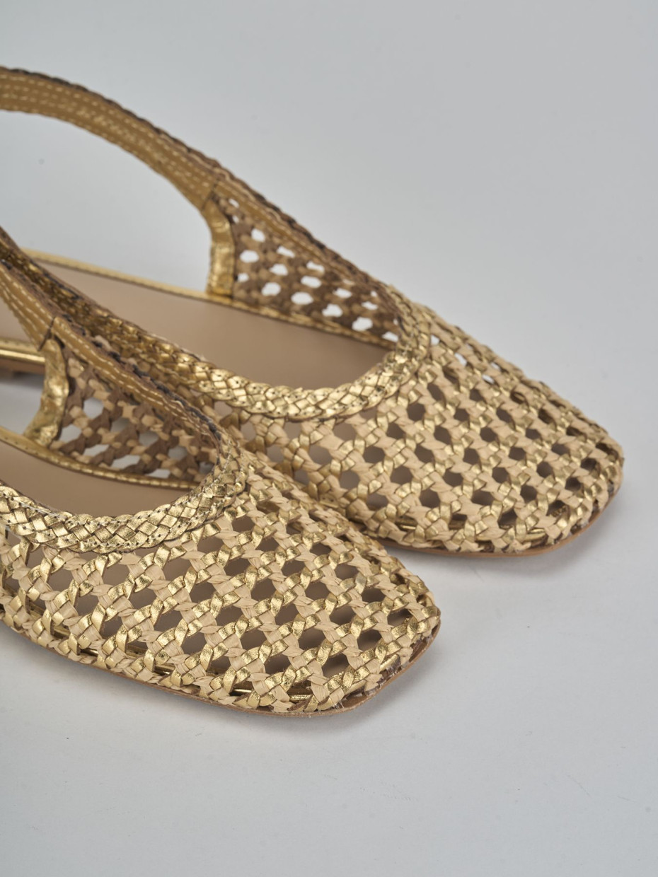 Ballerine tacco 1cm pelle oro