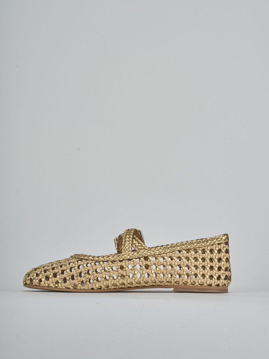 Ballerine tacco 1cm pelle oro