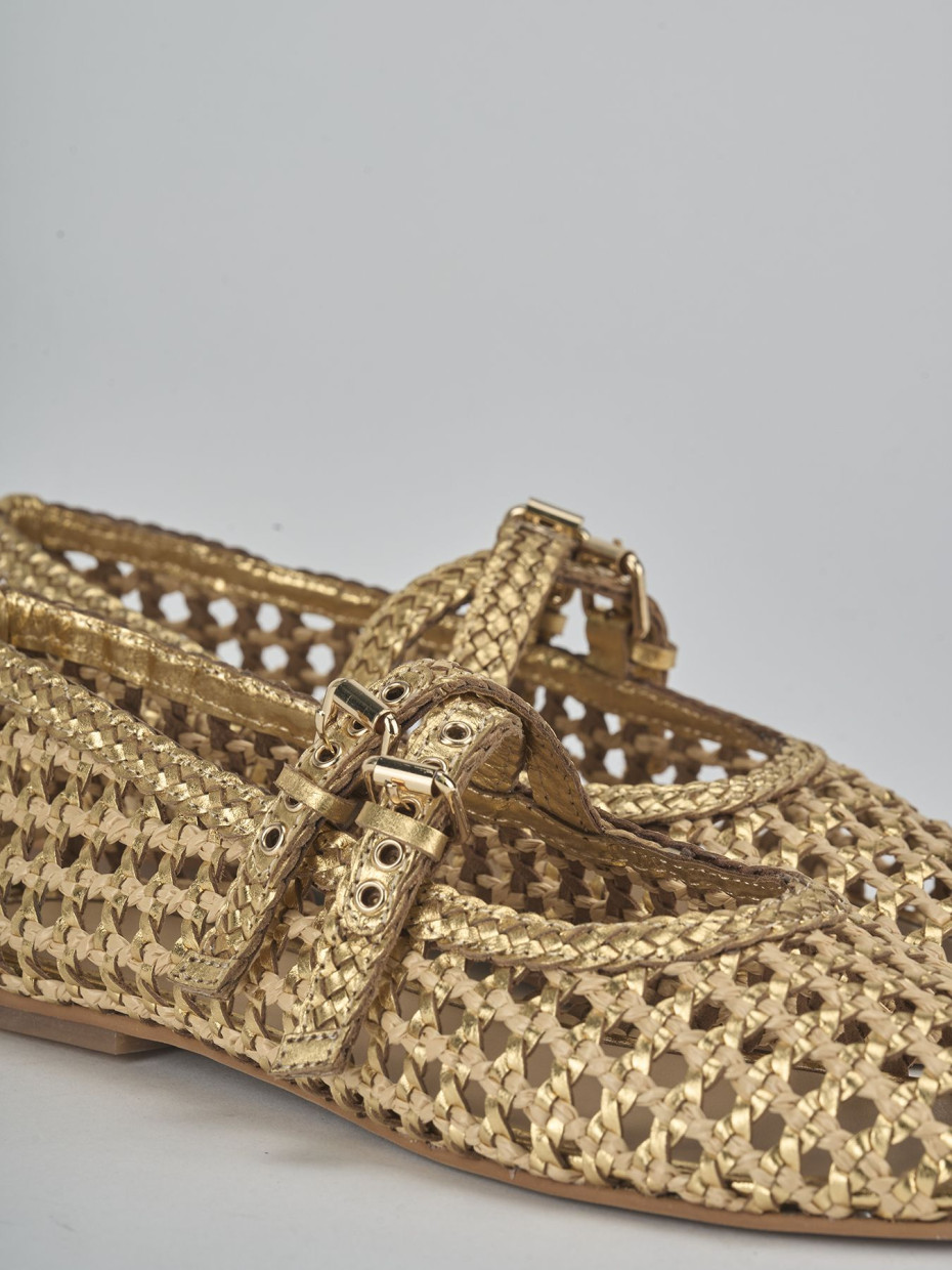 Ballerine tacco 1cm pelle oro