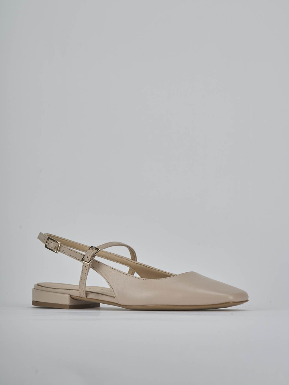 Ballerine tacco 1cm pelle beige