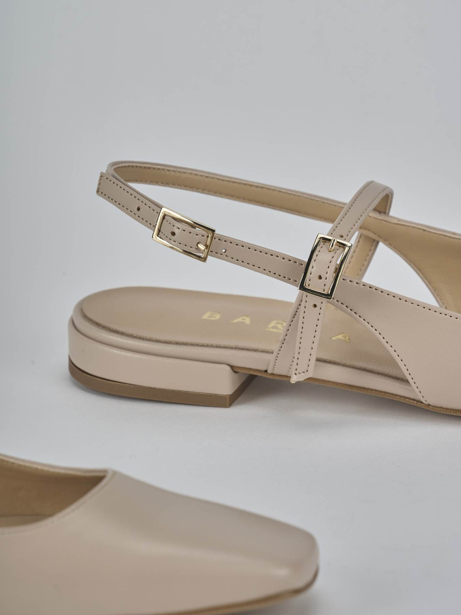Ballerine tacco 1cm pelle beige