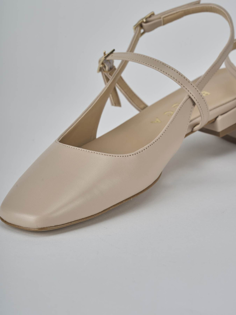 Ballerine tacco 1cm pelle beige