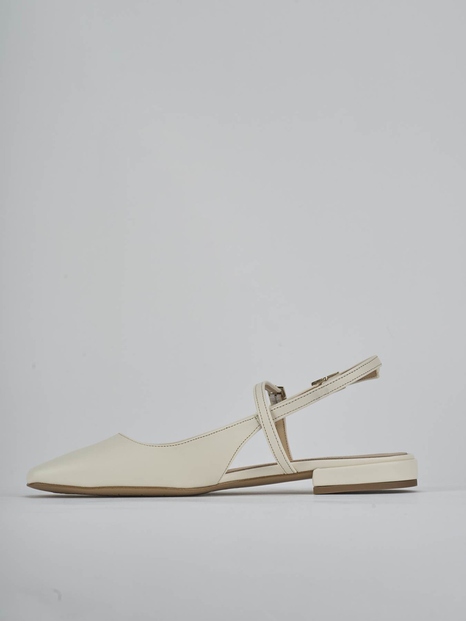 Ballerine tacco 1cm pelle bianco