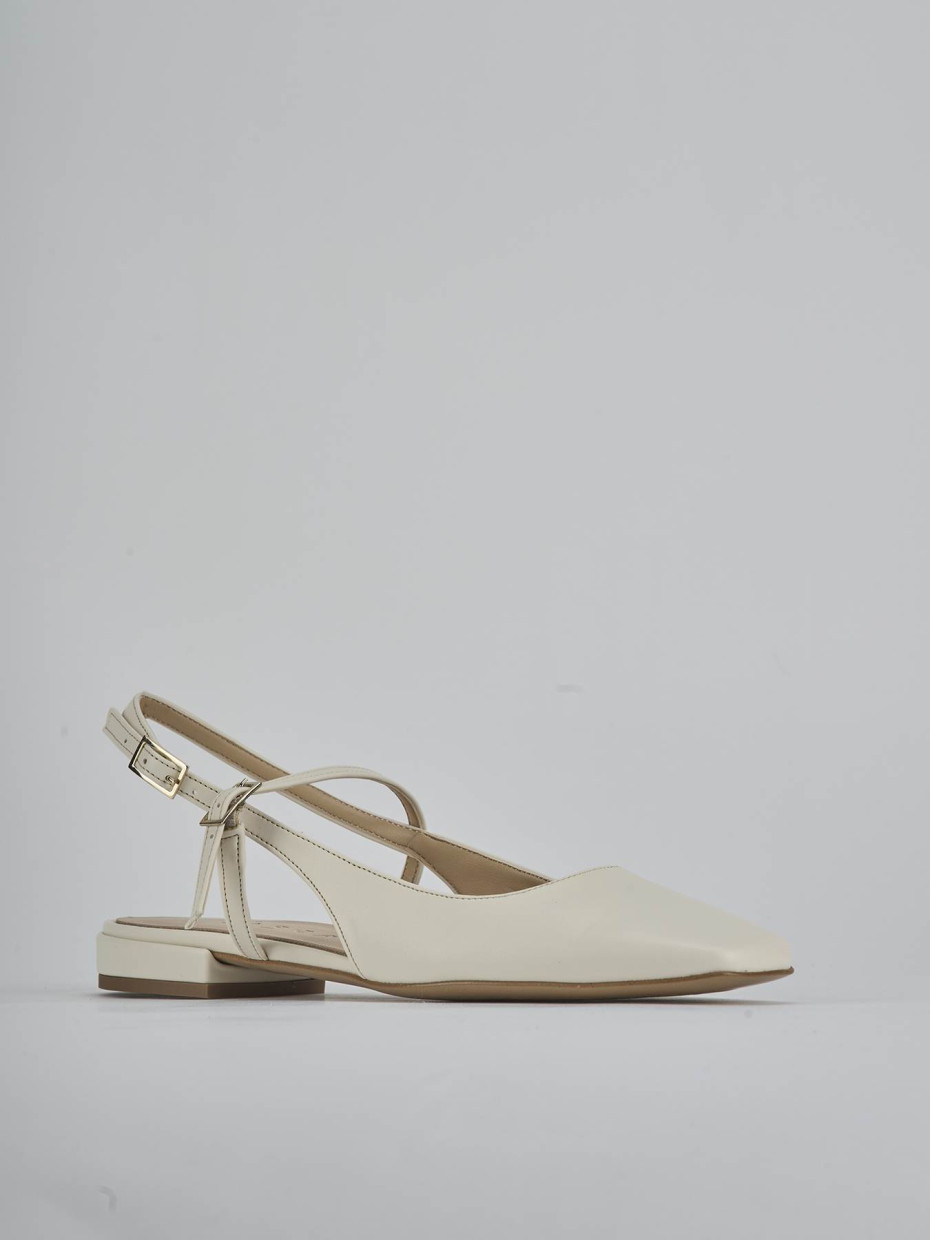 Ballerine tacco 1cm pelle bianco