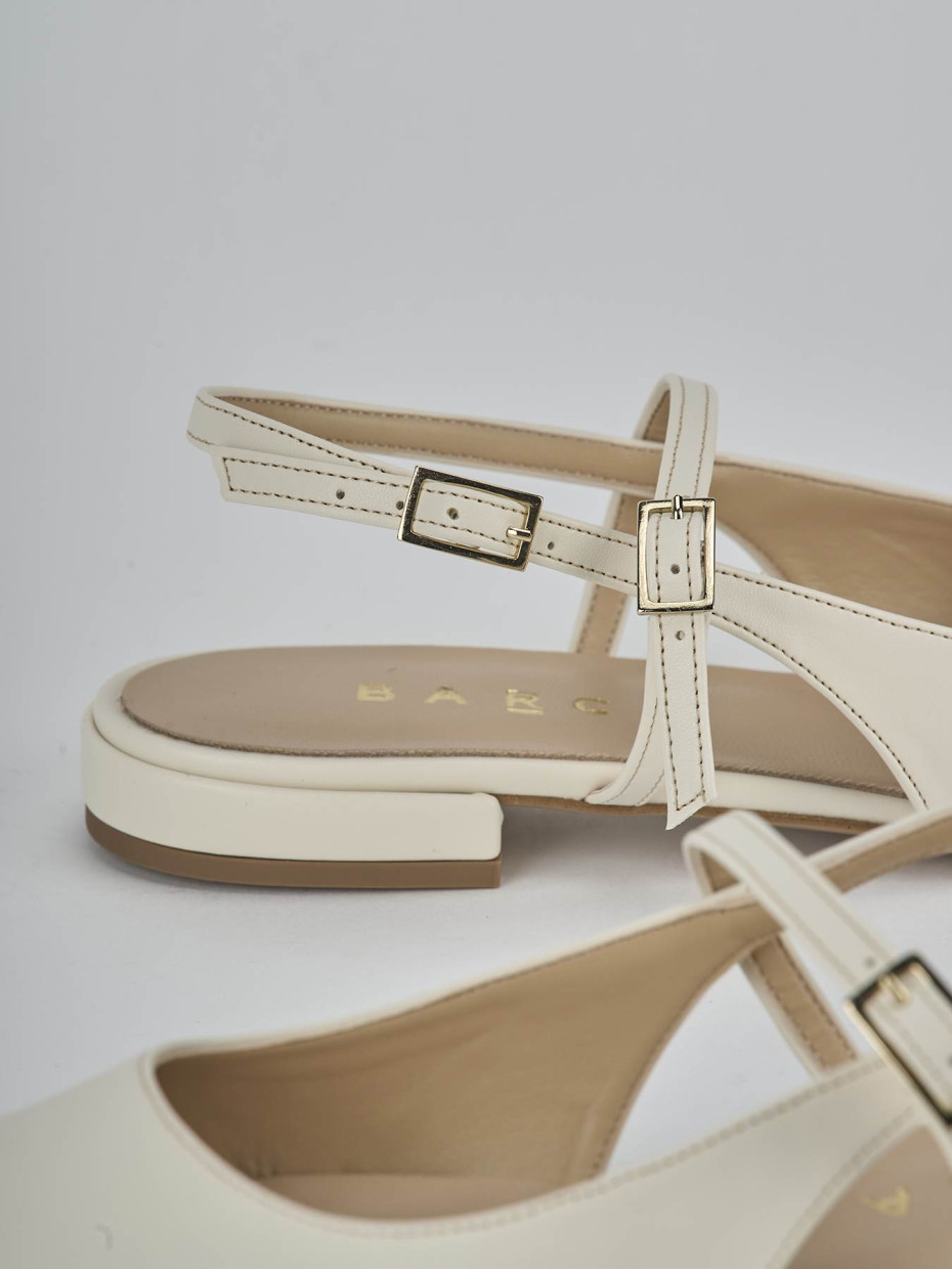 Ballerine tacco 1cm pelle bianco