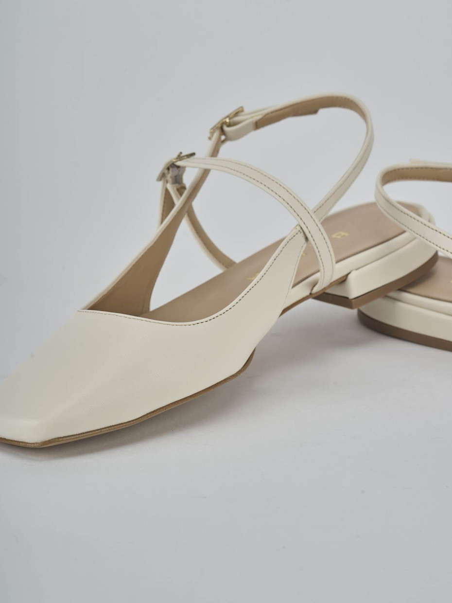 Ballerine tacco 1cm pelle bianco