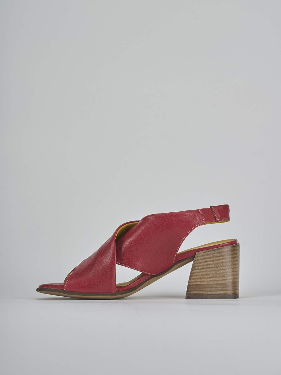 Sandali tacco 6cm pelle rosso