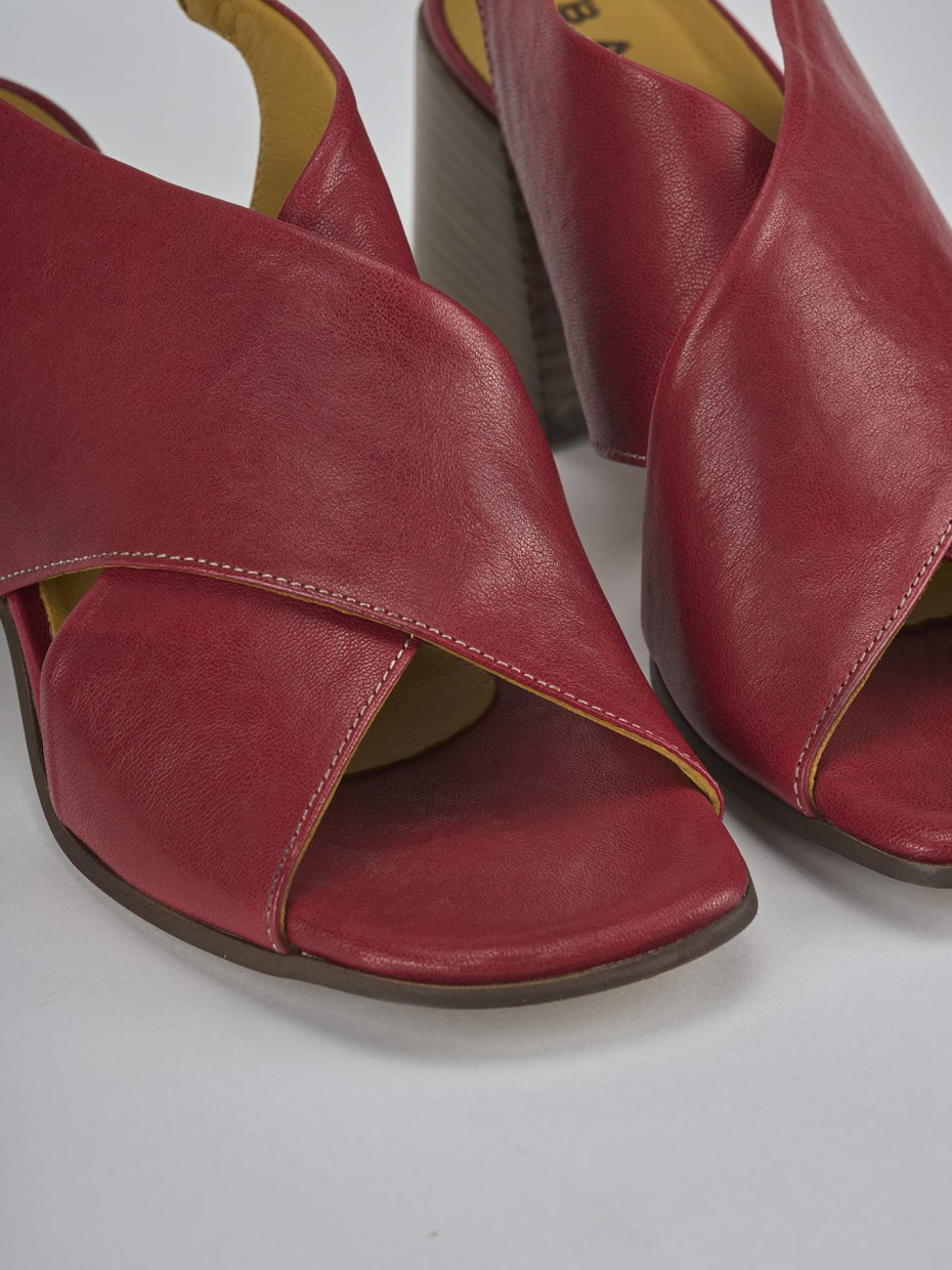 Sandali tacco 6cm pelle rosso