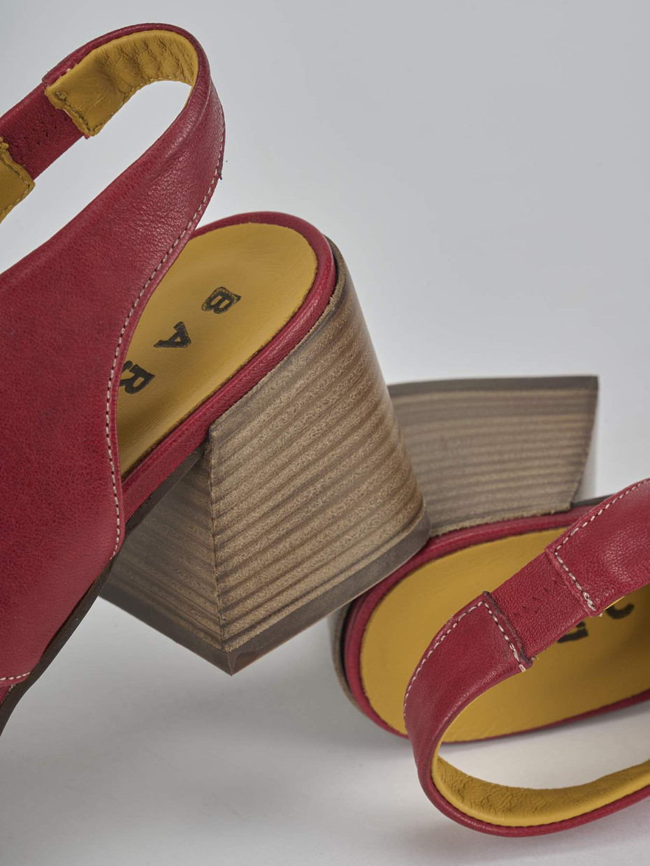 Sandali tacco 6cm pelle rosso
