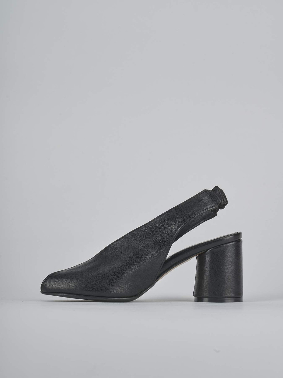Sandali tacco 7cm pelle nero