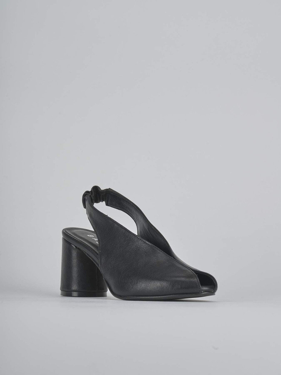 Sandali tacco 7cm pelle nero