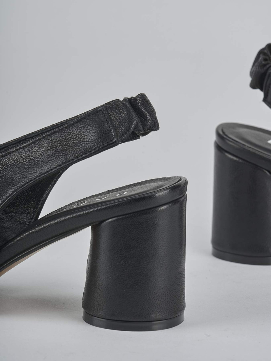 Sandali tacco 7cm pelle nero