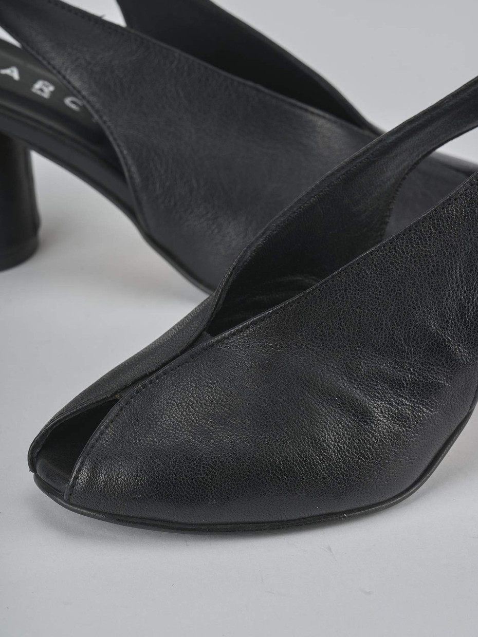 Sandali tacco 7cm pelle nero