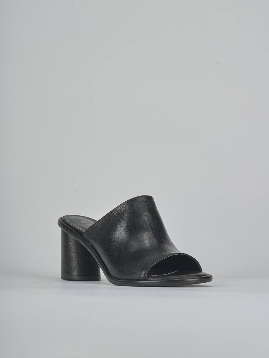 Ciabatte tacco 6cm pelle nero