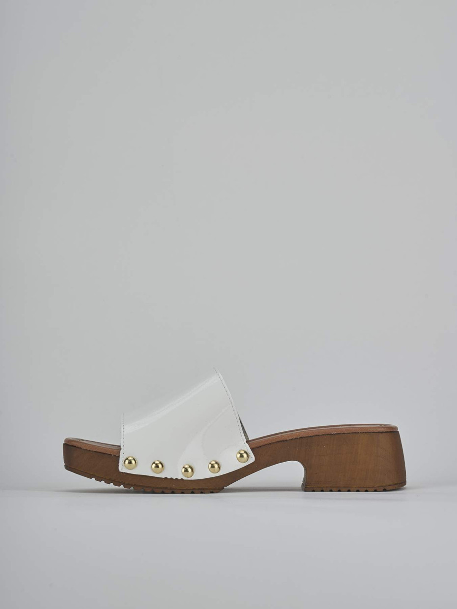 Ciabatte tacco 3cm vernice bianco