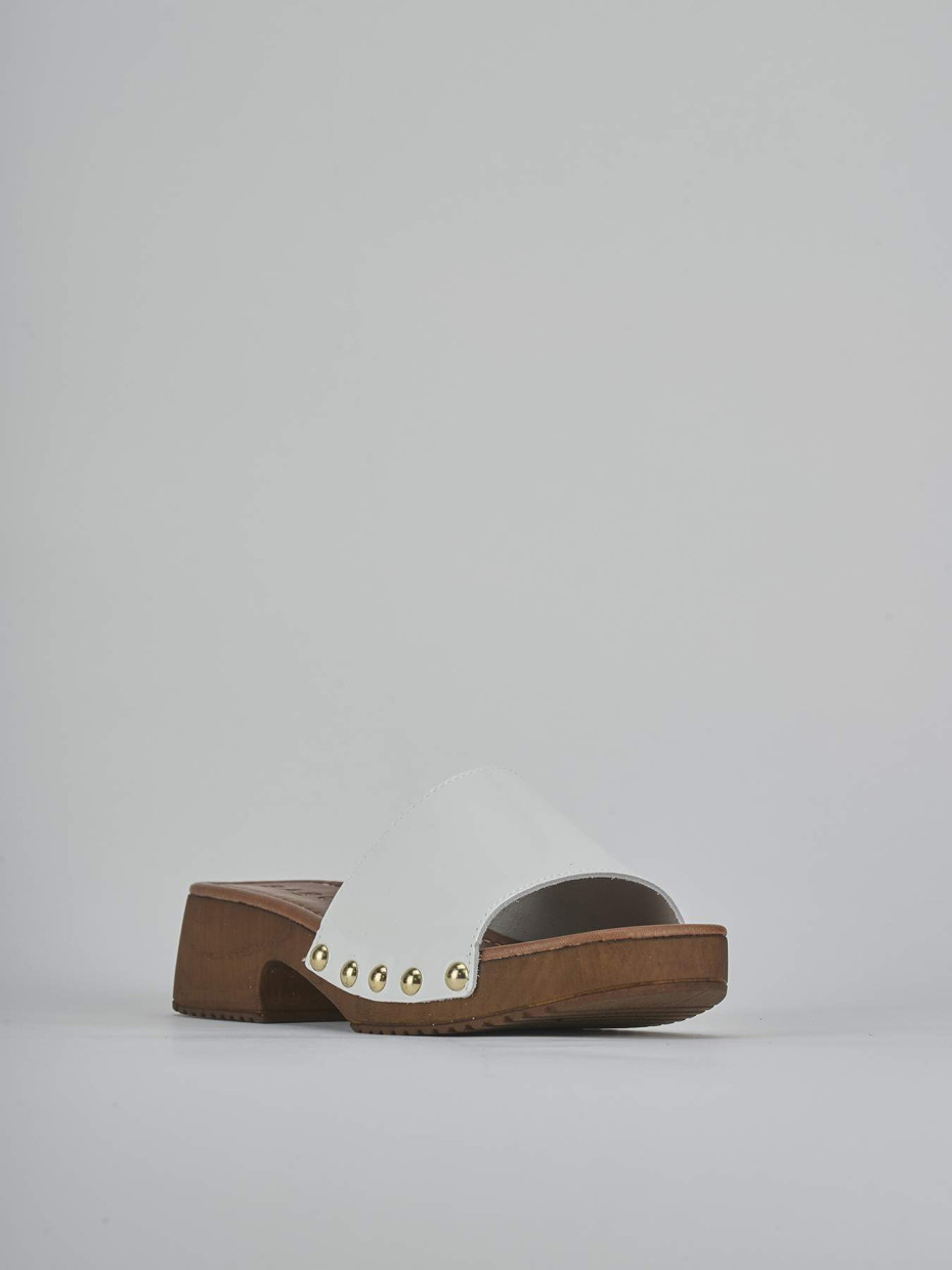 Ciabatte tacco 3cm vernice bianco