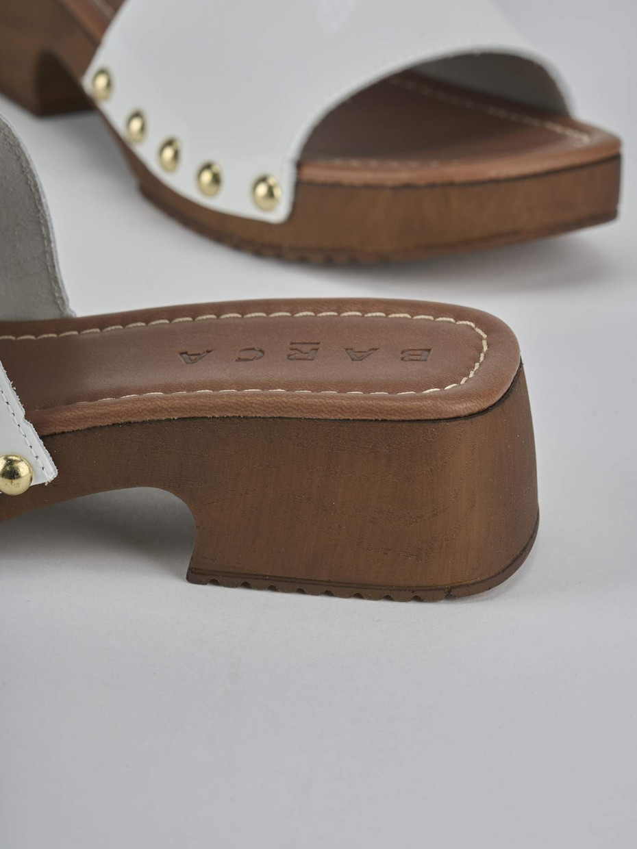 Ciabatte tacco 3cm vernice bianco