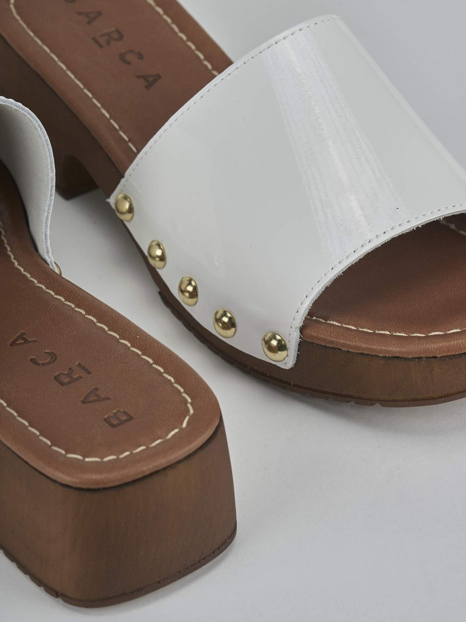 Ciabatte tacco 3cm vernice bianco