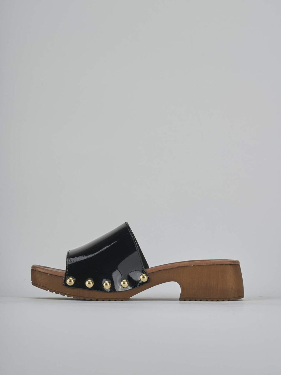 Ciabatte tacco 3cm vernice nero